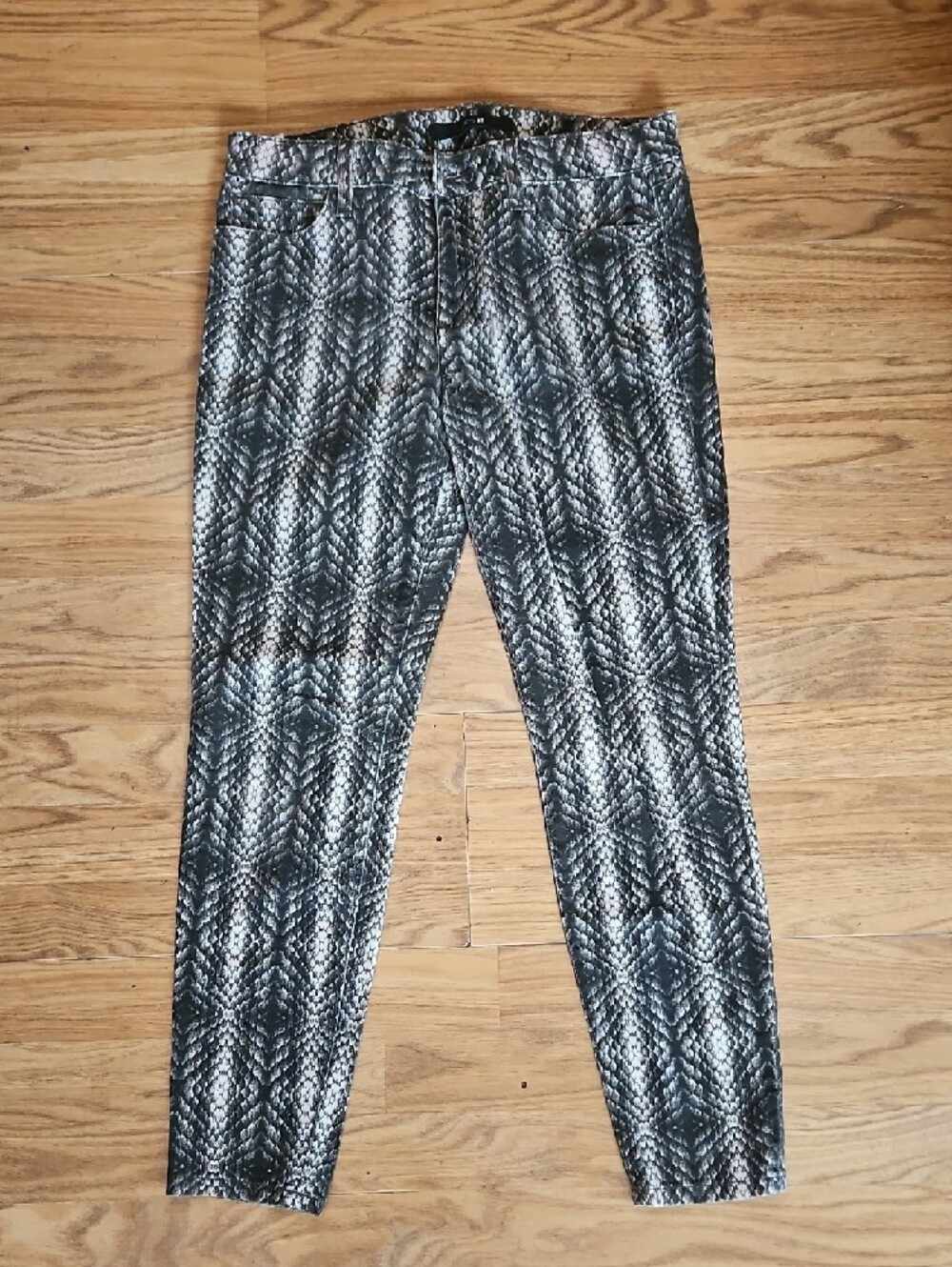 Joe's Jeans Metallic Snake-Effect Skinny Pants in Black and Silver